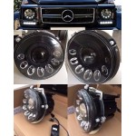 MERCEDES G SERİSİ W463 G270 G300 G350 G400 G500 G55 MANSORY LEDLİ MERCEKLİ SİYAH FAR SETİ 1986-2006