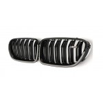 BMW F10 PARLAK SİYAH ÇİFT ŞERİT M5 PANJUR SETİ 2011-2016