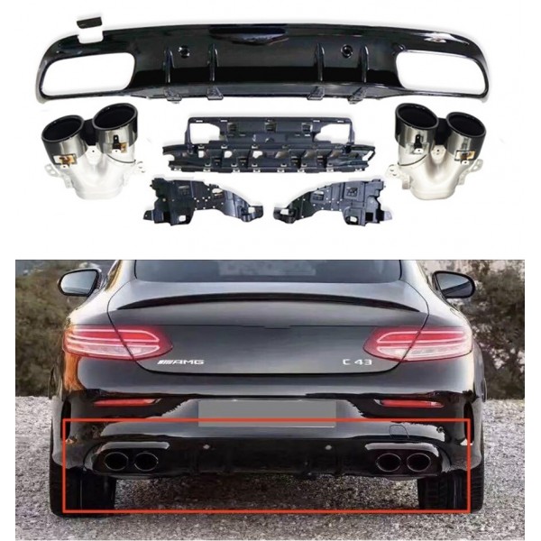 MERCEDES C SERİSİ W205 COUPE C43 AMG DİFÜZÖR + EGZOZ UÇLARI MERCEDES C SERİSİ W205 COUPE C43 AMG DİFÜZÖR + EGZOZ UÇLARI