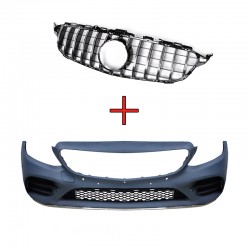 MERCEDES W205 2015-2018 TO AMG GÖRÜNÜM ÖN TAMPON  + GTR PANJUR 