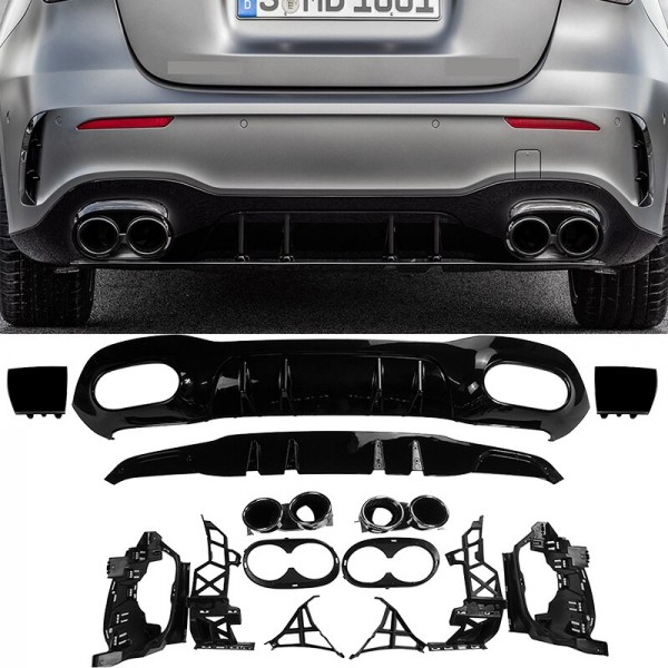 MERCEDES A SERİSİ W177 A45 HB AMG DİFÜZÖR + EGZOZ UÇLARI 2018+ MERCEDES A SERİSİ W177 A45 HB AMG DİFÜZÖR + EGZOZ UÇLARI 2018+