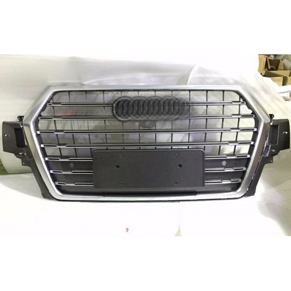 AUDİ Q7 SQ7 (S LİNE) UYUMLU ÖN PANJUR KROM SİYAH 2015-2020