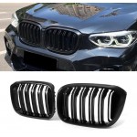 BMW X3 G01 UYUMLU ÇİFT ŞERİT PARLAK SİYAH PANJUR SETİ 2018-2021