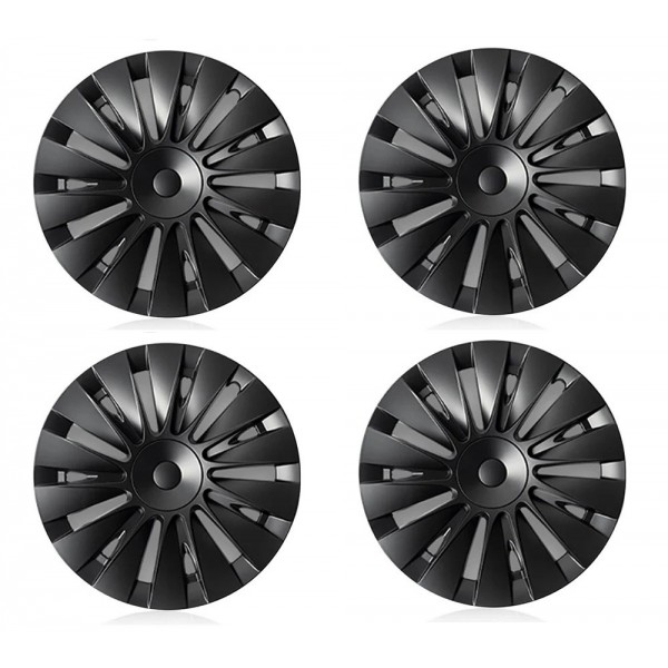 TESLA MODEL Y JANT KAPAĞI 19''DÜZ KENAR TİP-DÜZ MERKEZ-MAT SİYAH-SİYAH-KIRMIZI (4 ADET)