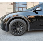 TESLA MODEL Y JANT KAPAĞI 19''DÜZ KENAR TİP-DÜZ MERKEZ-MAT SİYAH-SİYAH-KIRMIZI (4 ADET)