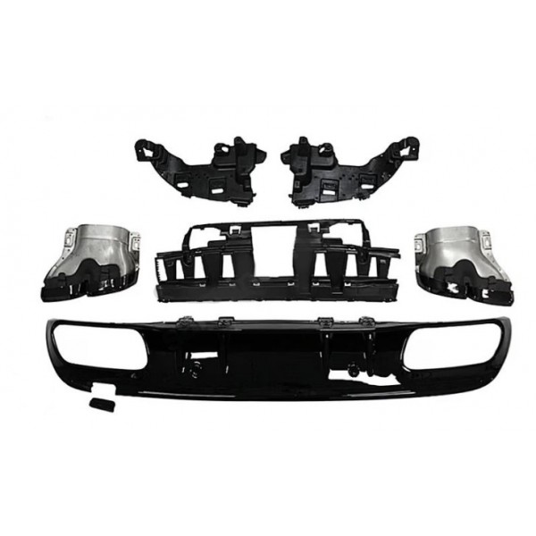 MERCEDES W205 S205 MAKYAJLI C63 AMG DİFÜZÖR + SİYAH EGZOZ UCU 2014-2021