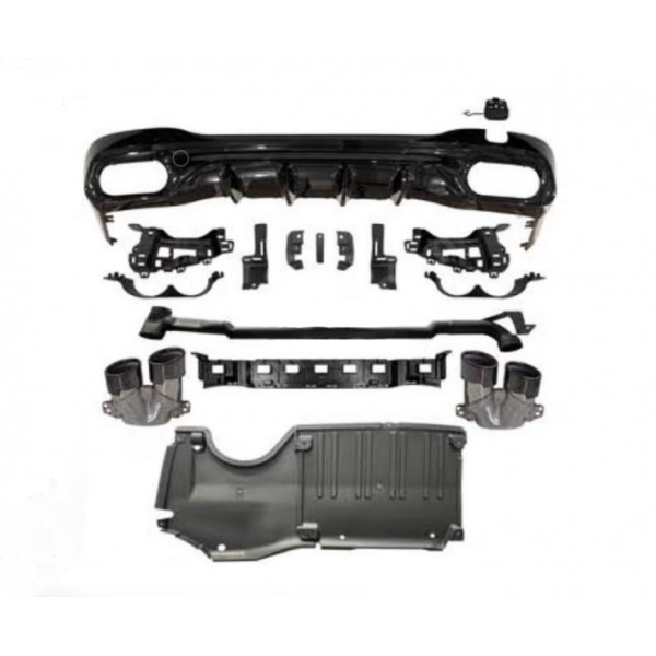 MERCEDES C SERİSİ W206 C43 AMG DİFÜZÖR + SİYAH EGZOZ UCU SETİ