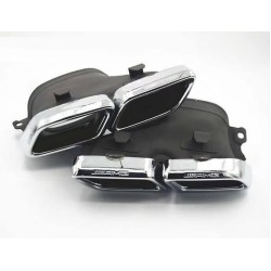 MERCEDES AMG SAĞ-SOL ÇİFT ÇIKIŞ EGZOZ UCU SETİ KROM / SİYAH